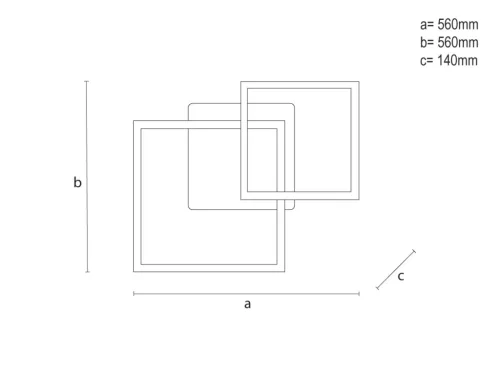 LED négyzet mennyezeti lámpa 75W 560x560x140 mm 3000K-6500K IP20 - TA1340/B