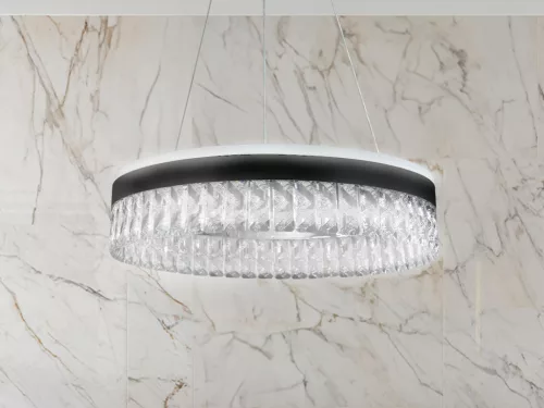 LED dizájn mennyezeti lámpa 90W, 7200lm, 3000-6500K CCT, dimmelhető, RF távirányítóval, IP20 - TA230