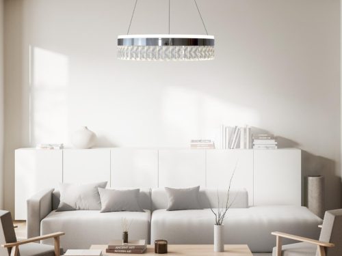 LED dizájn függesztett mennyezeti lámpa 90W, 7200 lm, 3000K-6500K, dimmelhető, IP20 - TA2300/CH