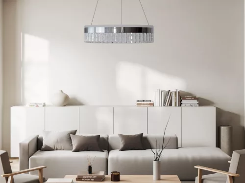 LED dizájn függesztett mennyezeti lámpa 90W, 7200 lm, 3000K-6500K, dimmelhető, IP20 - TA2300/CH