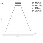 LED dizájn függesztett mennyezeti lámpa 90W, 7200 lm, 3000K-6500K, dimmelhető, IP20 - TA2300/W