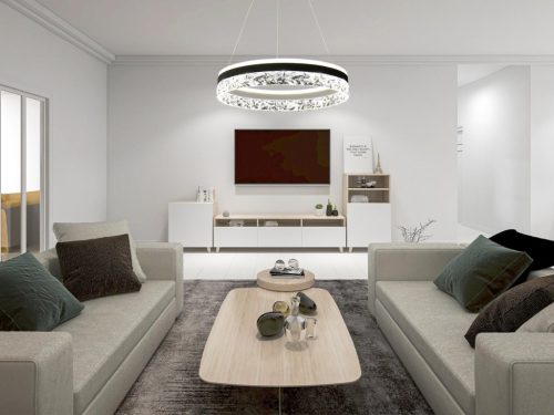 LED dizájn mennyezeti lámpa 80W dimmelhető 6400lm 3000K-6500K IP20 fém akril - TA2301/W