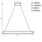 LED dizájn mennyezeti lámpa 80W dimmelhető 6400lm 3000K-6500K IP20 fém akril - TA2301/W