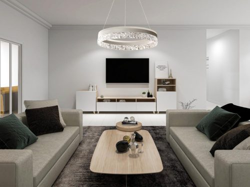 LED dizájn mennyezeti lámpa 80W dimmelhető 6400lm 3000K-6500K IP20 fém akril - TA2301/W