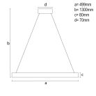 LED mennyezeti kristálycsillár 80W 7500lm 3000K-6500K IP20 499x80 mm - TA2302/B