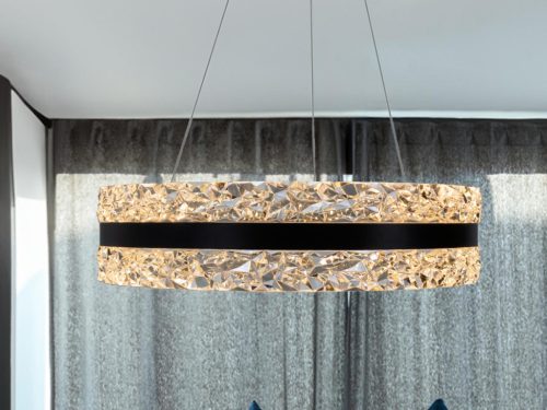 LED függesztett kristálycsillár 80W 7500lm 3000K-6500K IP20 Ø499x120 mm - TA2303/B