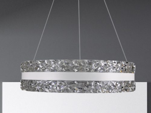 LED függesztett kristálycsillár 80W 7500lm 3000K-6500K IP20 Ø499x120 mm - TA2303/W