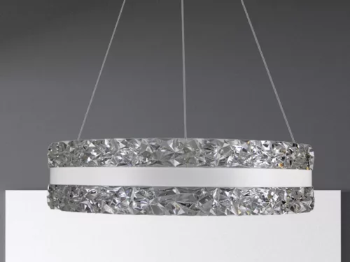 LED függesztett kristálycsillár 80W 7500lm 3000K-6500K IP20 Ø499x120 mm - TA2303/W