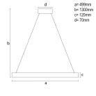 LED függesztett kristálycsillár 80W 7500lm 3000K-6500K IP20 Ø499x120 mm - TA2303/W