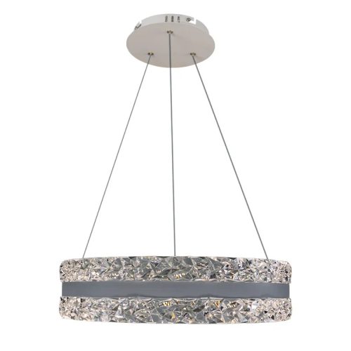 LED függesztett kristálycsillár 80W 7500lm 3000K-6500K IP20 Ø499x120 mm - TA2303/W