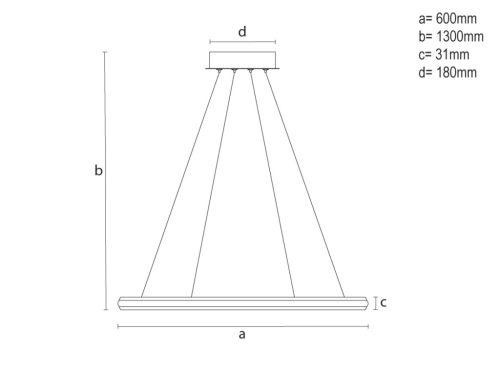 LED dizájn függesztett lámpa 55W 3600lm 3000K-6500K IP20 - TA2305/W