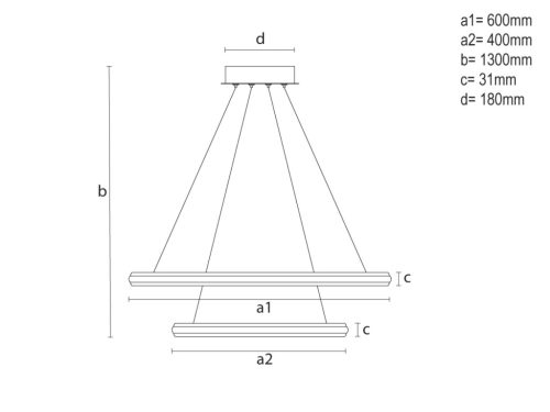 LED dizájn függesztett lámpa 90W 4000lm 3000K-6500K IP20 - TA2306/B