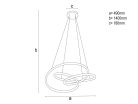 LED dizájn függesztett lámpa 85W, 6500lm, 3000K–6500K, IP20 – TA2308/W