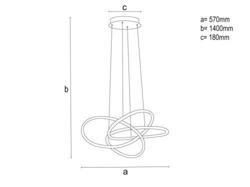 LED dizájn függesztett lámpa 95W, 8700lm, 3000K–6500K, IP20 – TA2309/W