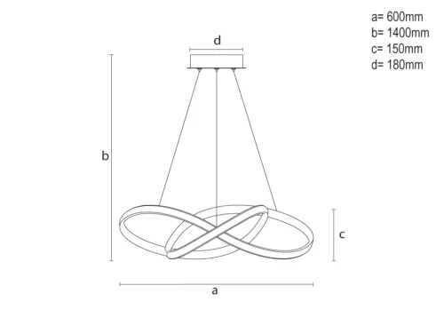 LED dizájn függesztett lámpa 85W, 5500lm, 3000K–6500K, IP20 – TA2311/B