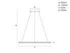 LED dizájn függesztett lámpa 90W, 7600lm, 3000K–6500K, IP20 – TA2313/W