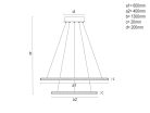 LED dizájn függesztett lámpa 150W 1300x600+400 mm 3000K-6500K IP20 dimmelhető - TA2314/B