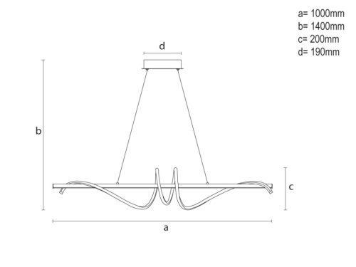 LED dizájn függesztett lámpa 50W 1000x200 mm 3000K-6500K IP20 dimmelhető - TA2316/W