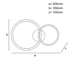 LED dizájn mennyezeti lámpa 48W, 600x350x100 mm, 3000K-6500K, IP20 - TB1300/BG
