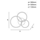 LED dizájn mennyezeti lámpa 64W, 580x500x130 mm, 3000K-6500K, IP20 - TB1301/BG