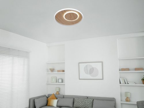LED dizájn mennyezeti lámpa 65W, 5200lm, 3000-6500K CCT, dimmelhető, RF távirányítóval, IP20 - TB130