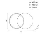 LED dizájn mennyezeti lámpa 60W, 400x505x52 mm, 3000K-6500K, IP20 - TB1303/GW