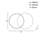 LED dizájn mennyezeti lámpa 60W, 400x505x52 mm, 3000K-6500K, IP20 - TB1303/GW