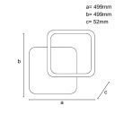 LED dizájn mennyezeti lámpa 60W, 505x505x52 mm, 3000K-6500K, IP20 - TB1304/GW