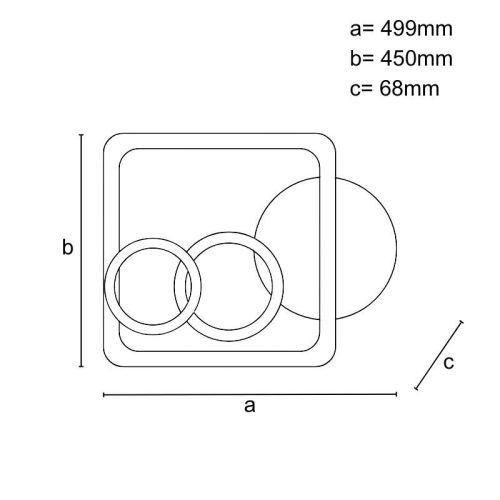 LED dizájn mennyezeti lámpa 70W, 500x450x68 mm, 3000K-6500K, IP20 - TB1305/BG