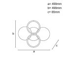 LED dizájn mennyezeti lámpa 70W, 490x65 mm, 3000K-6500K, IP20 - TB1307/W
