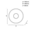 LED dizájn mennyezeti lámpa 90W, 8100 lm, 3000K-6500K, dimmelhető, IP20 - TB1308/W