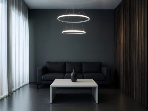LED kör függesztett lámpa 55W 400+600x1200 mm 3000K-6500K IP20 - TB2301/W