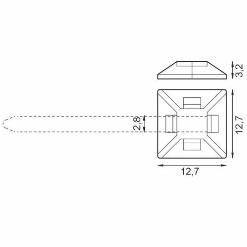 Öntapadós szalagtartó 2,8 mm természetes PA 6.6 - TMA1212