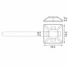 Öntapadós szalagtartó 3,6mm fekete 100db - TMA1919/BK