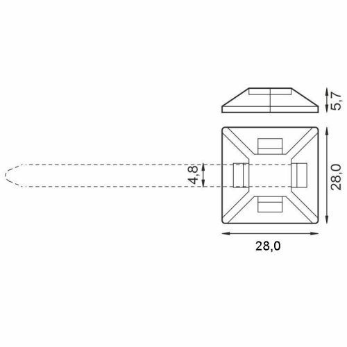 Öntapadós szalagtartó 4,8mm természetes 100db - TMA2828