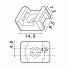 Kábelkötöző tartó nyereg fekete max. 4,8 mm-ig - TMS01/BK