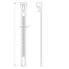Kábelkötöző 7,6 x 200 mm fekete levehető UV álló - TR7201UV