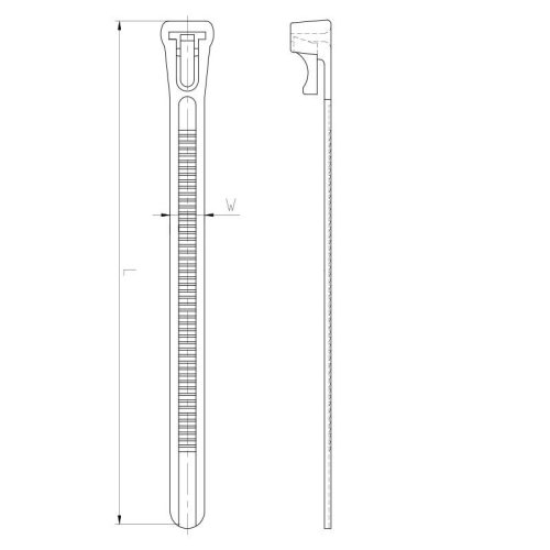 Levehető kábelkötöző 300 mm 7,6 mm fekete PA 6.6 UV - TR7301UV