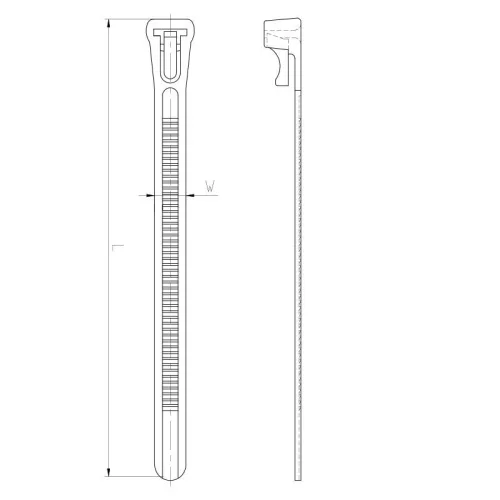 Levehető kábelkötöző 300 mm 7,6 mm fekete PA 6.6 UV - TR7301UV
