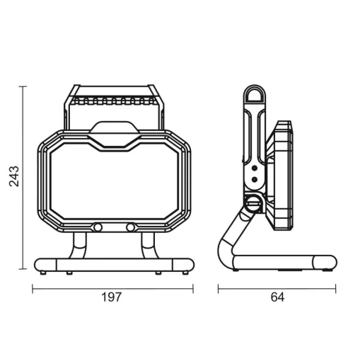 LED Munkalámpa 30W Fehér fény 3000lm 6600mAh, USB-C IP54 - WL24R