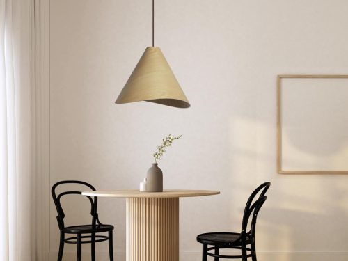 Tömör tölgyfa függőlámpa E27 foglalattal, Ø450x350 mm, max 60W - WRE012