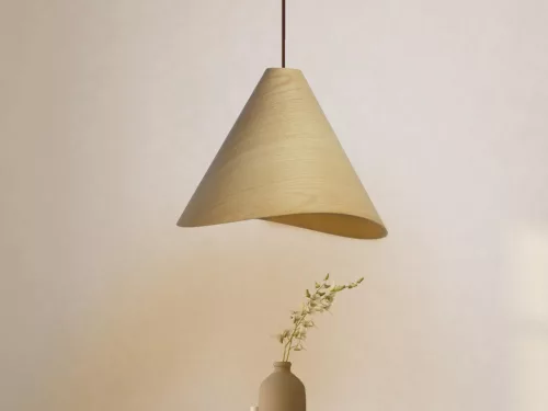 Tömör tölgyfa függőlámpa E27 foglalattal, Ø450x350 mm, max 60W - WRE012