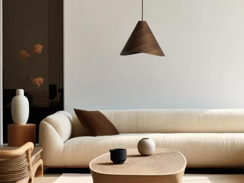 Tömör tölgyfa függőlámpa E27 foglalattal, Ø330x250 mm, max 60W - WRE021