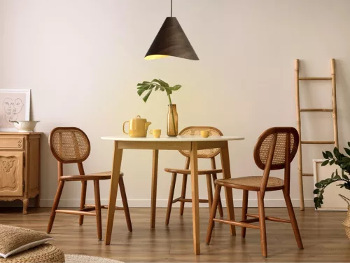 Tömör tölgyfa függőlámpa E27 foglalattal, Ø450x350 mm, max 60W - WRE022