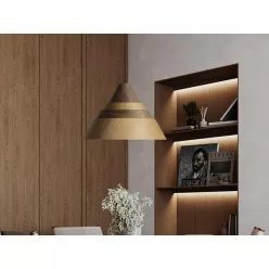   Tömör tölgyfa függőlámpa E27 foglalattal, Ø330x220 mm, max 60W - WRE031