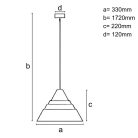 Tömör tölgyfa függőlámpa E27 foglalattal, Ø330x220 mm, max 60W - WRE031