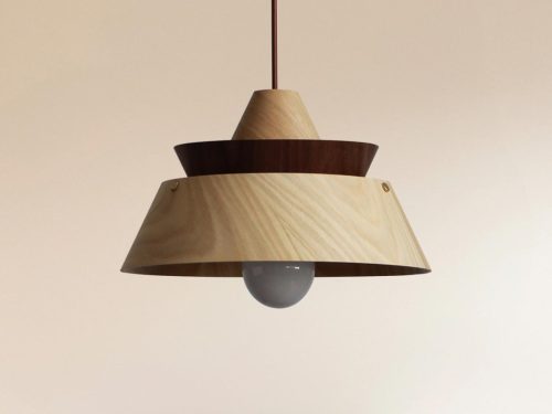 Tömör tölgyfa függőlámpa E27 foglalattal, Ø330x180 mm, max 60W - WRE041