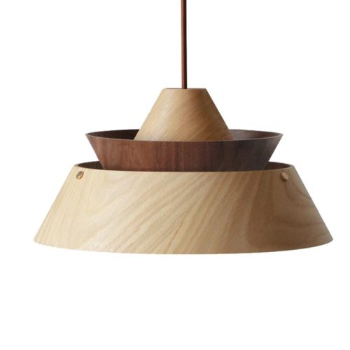 Tömör tölgyfa függőlámpa E27 foglalattal, Ø330x180 mm, max 60W - WRE041