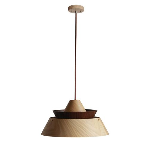 Tömör tölgyfa függőlámpa E27 foglalattal, Ø330x180 mm, max 60W - WRE041