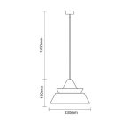 Tömör tölgyfa függőlámpa E27 foglalattal, Ø330x180 mm, max 60W - WRE041